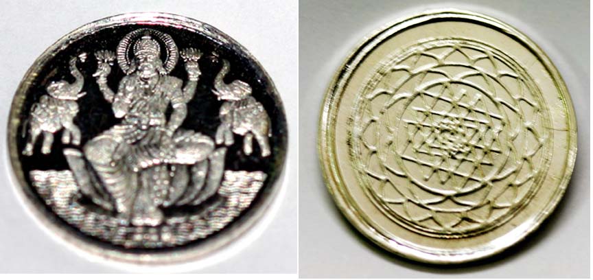 shree yantra silver coin